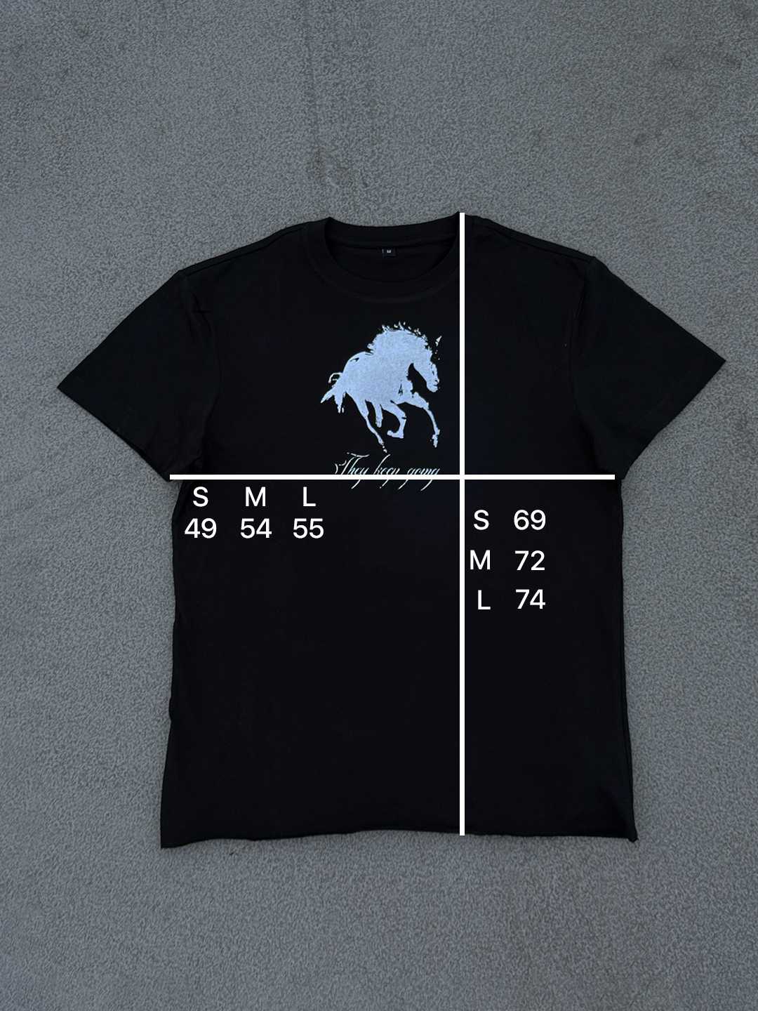HORSES DON'T STOP TEE BLACK