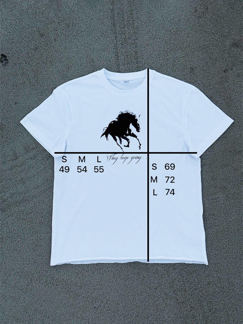 HORSES DON'T STOP TEE WHITE WASHED