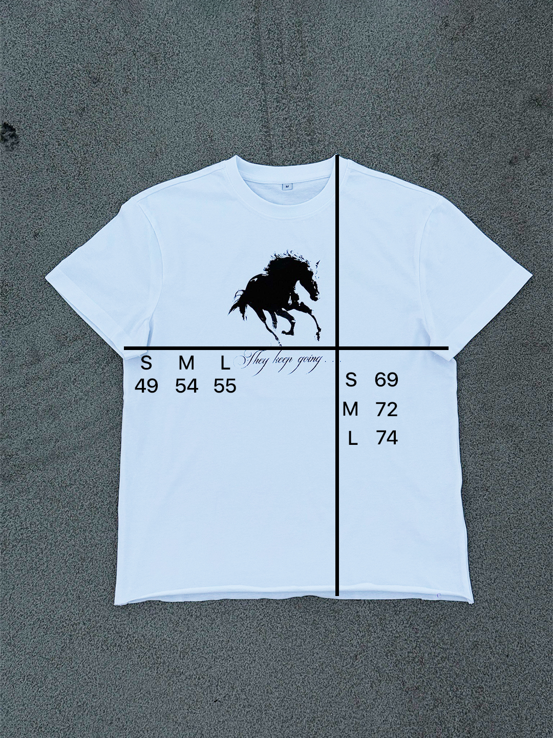 HORSES DON'T STOP TEE WHITE WASHED