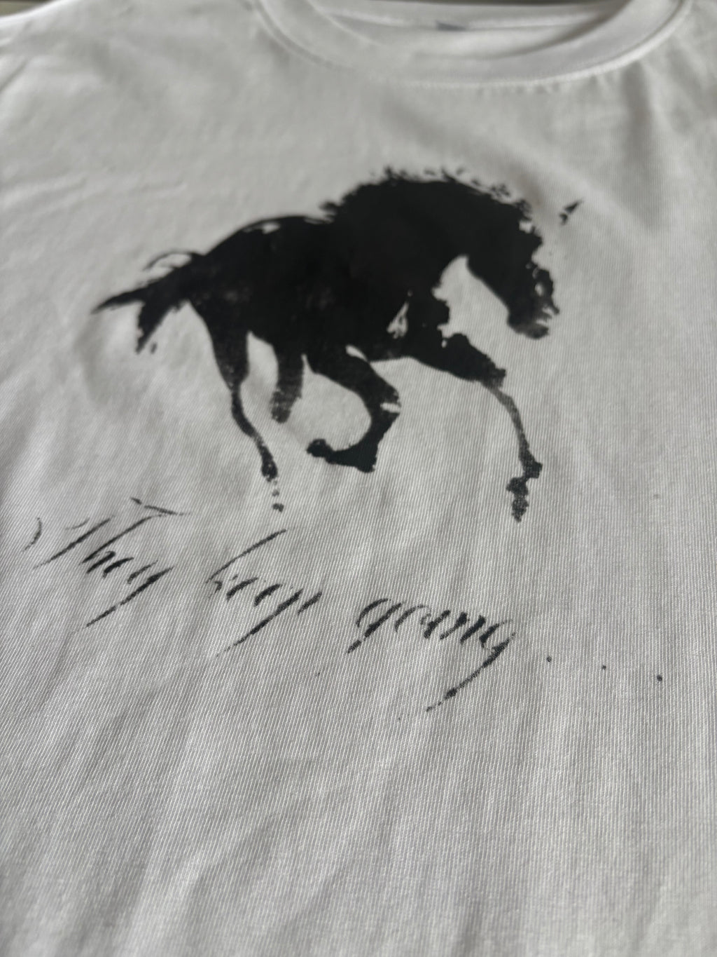 HORSES DON'T STOP TEE WHITE WASHED
