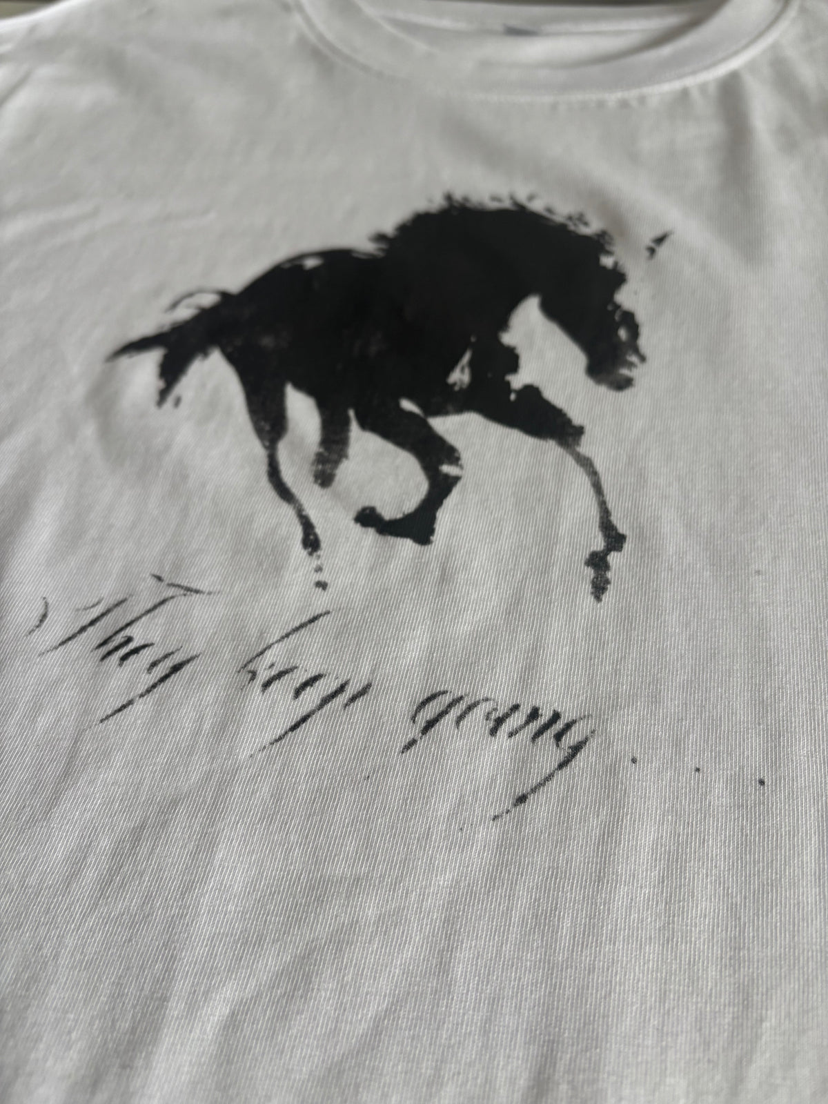 HORSES DON'T STOP TEE WHITE WASHED