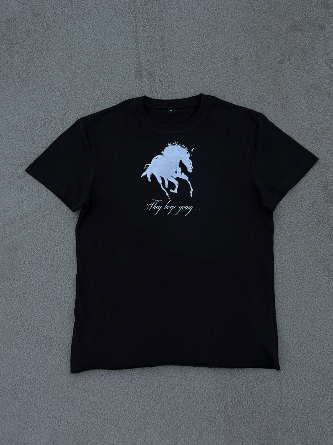 HORSES DON'T STOP TEE BLACK